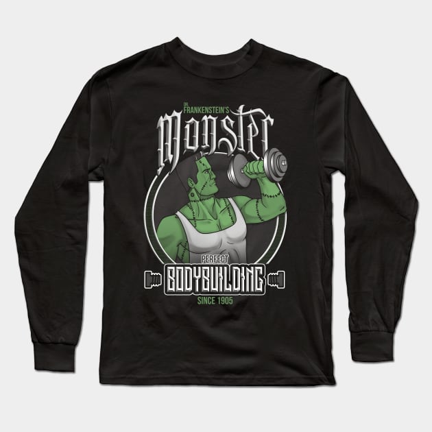 Frankenstein's BodyBuilding Long Sleeve T-Shirt by ursulalopez